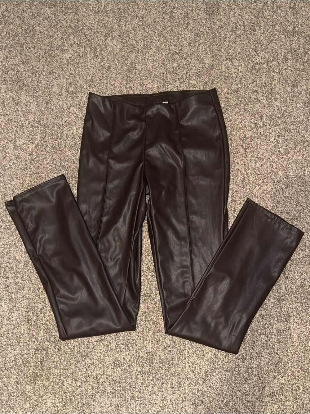 H&M Faux Leather Brown Women's Legging Pants